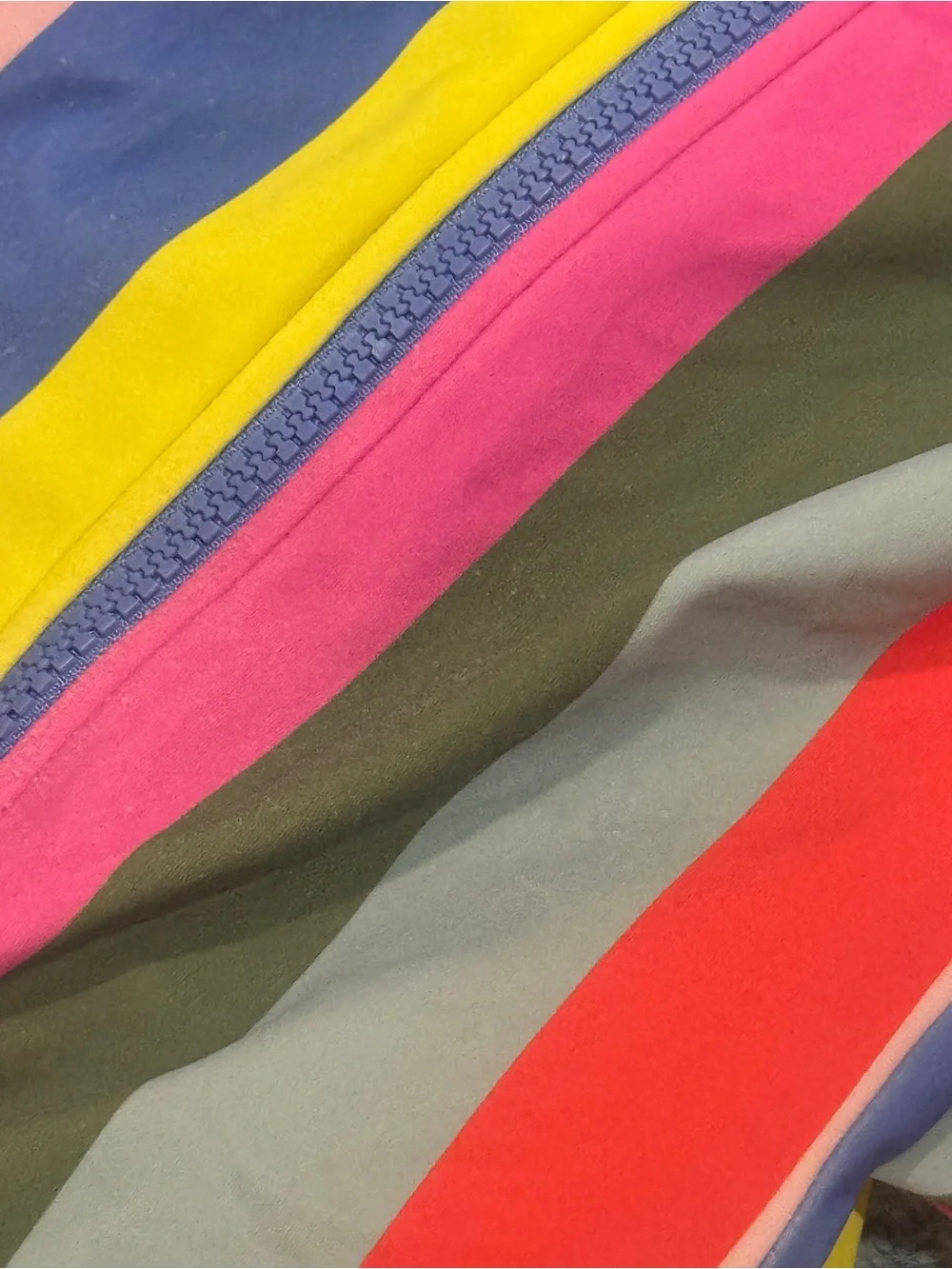 Mini Boden rainbow striped rashguard one piece swimsuit zip long sleeve girls